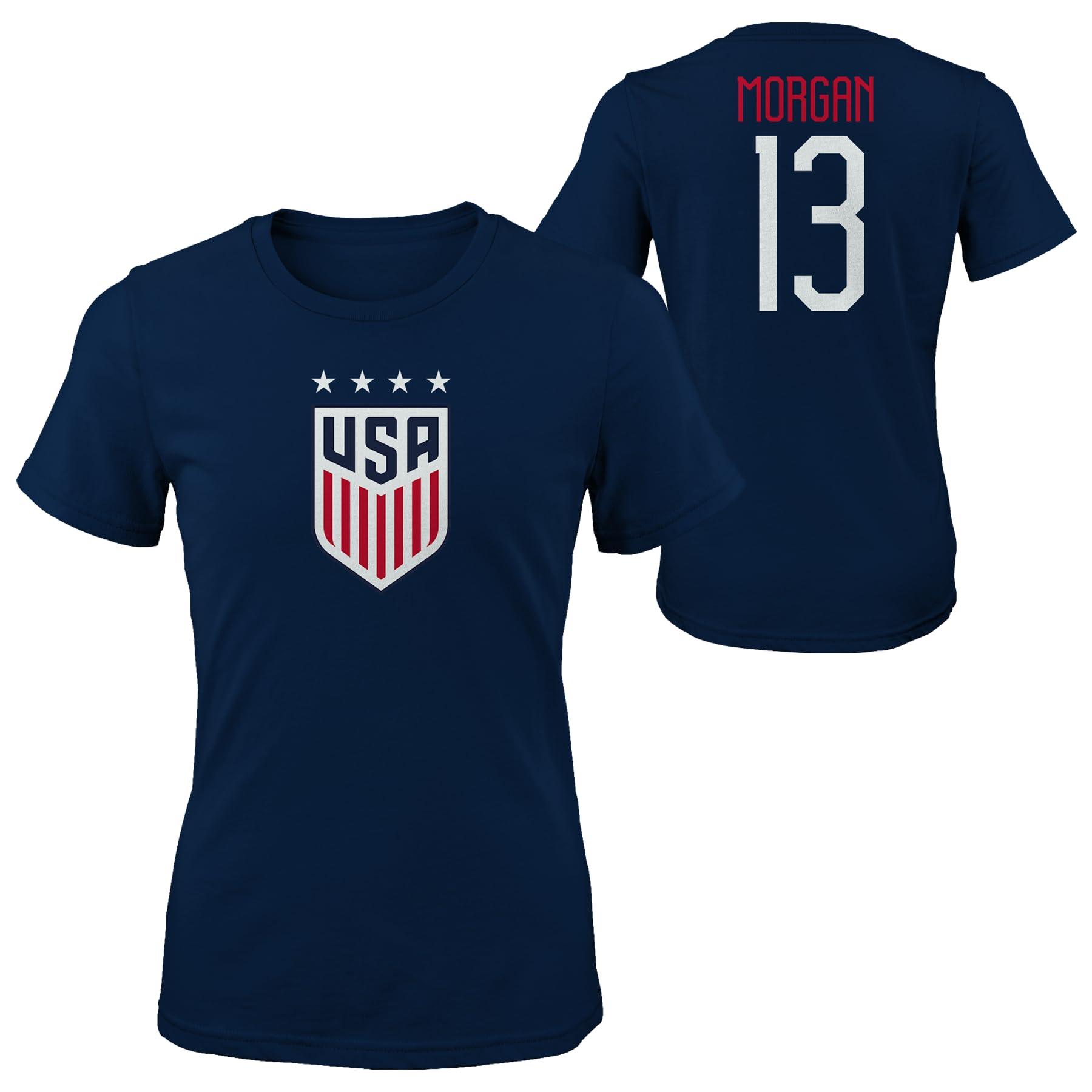 Outerstuff Outerstuff Womens US Soccer Name & Number Short Sleeve Tee, Navy, X-Large