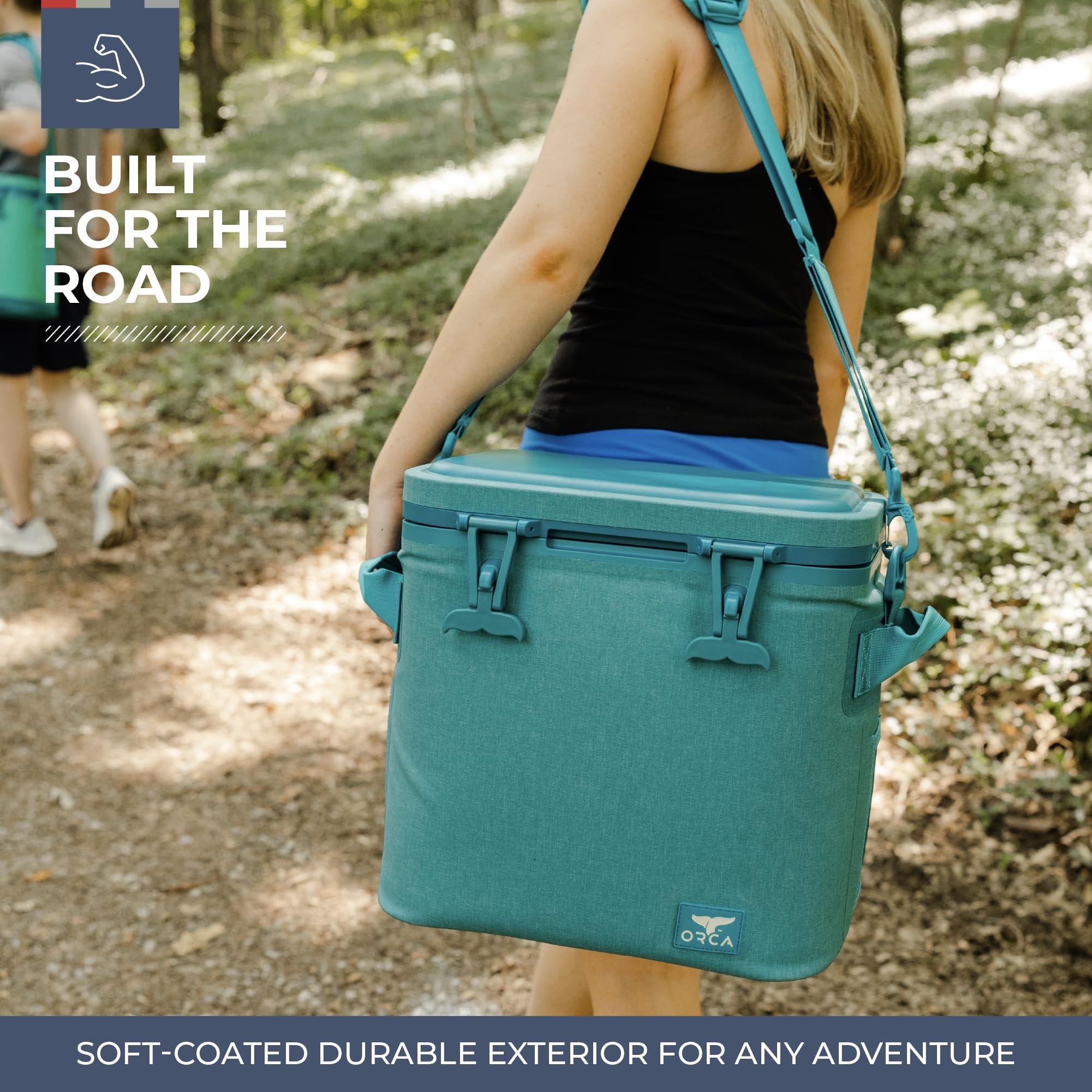 ORCA ORCA Wanderer 24 Can Soft Side Cooler | Temperature Insulated Leakproof Bag Keeps Drinks Ice Cold All Day, Height Fits Wine Bottles, Over Shoulder Strap & Carry Handles for Portability Starboard