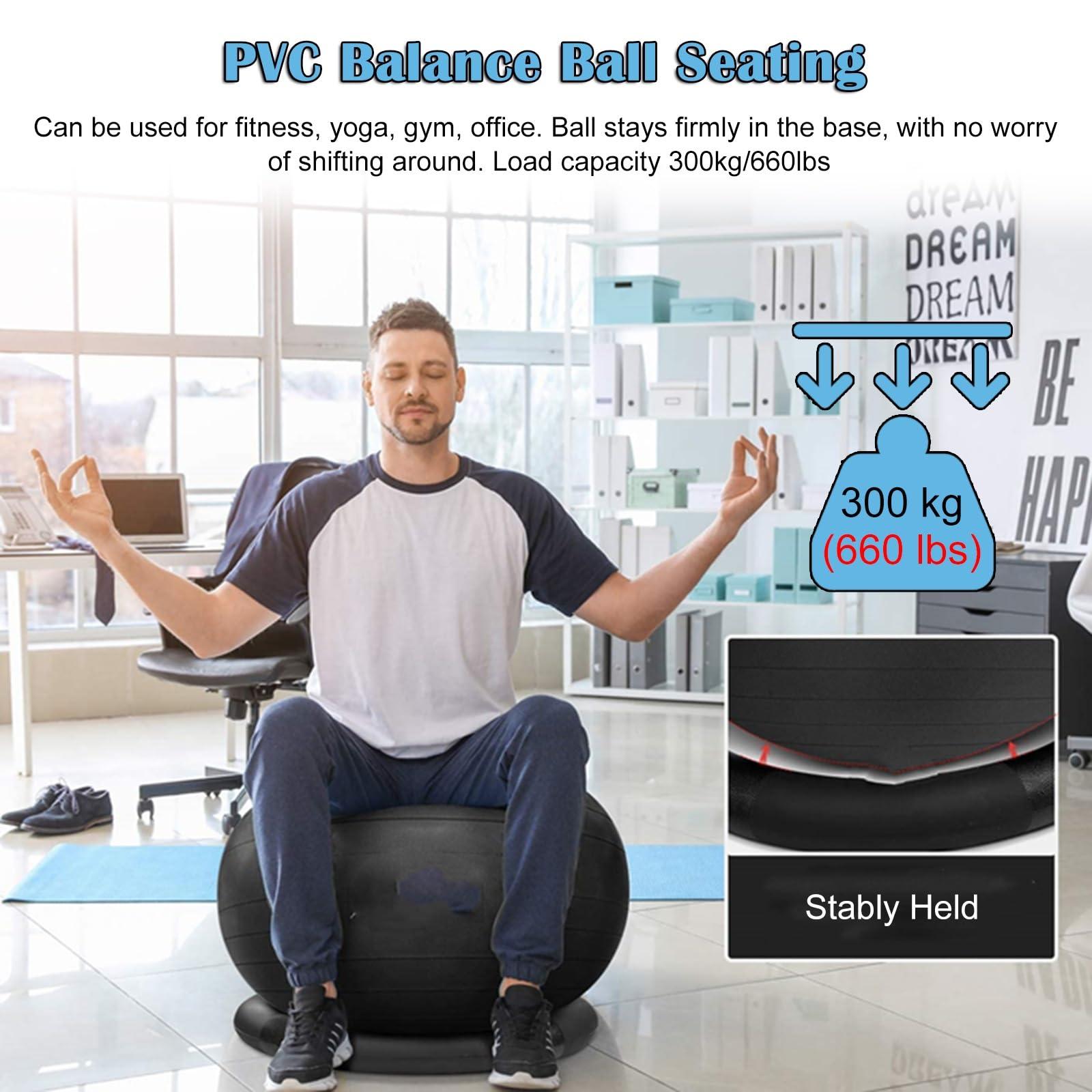 RENLXFI RENLXFI Large Yoga Ball Chair for Sitting at Desk, Lightweight Birthing Ball/Stability Ball/Balance Ball Seat Office Chair, Self-Standing Ergonomic Exercise Ball Chairs(Diameter 75cm(29 4/8 inch))