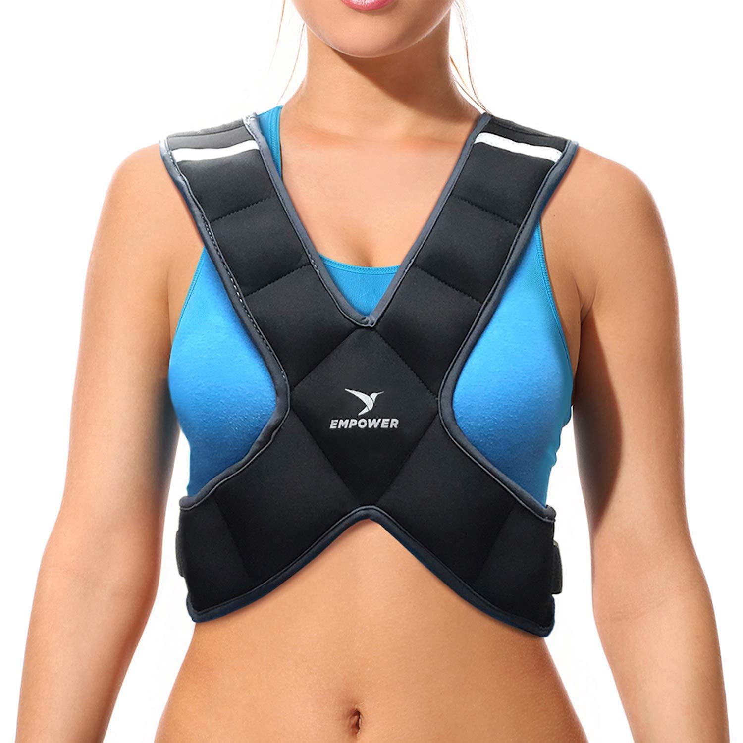 Empower Empower Weighted Vest for Women - Workout Vest - Fixed 8lbs or Adjustable 10-12-14- 16lbs - Adds Resistance to Fitness Routine - Increases Intensity To Burn More Calories