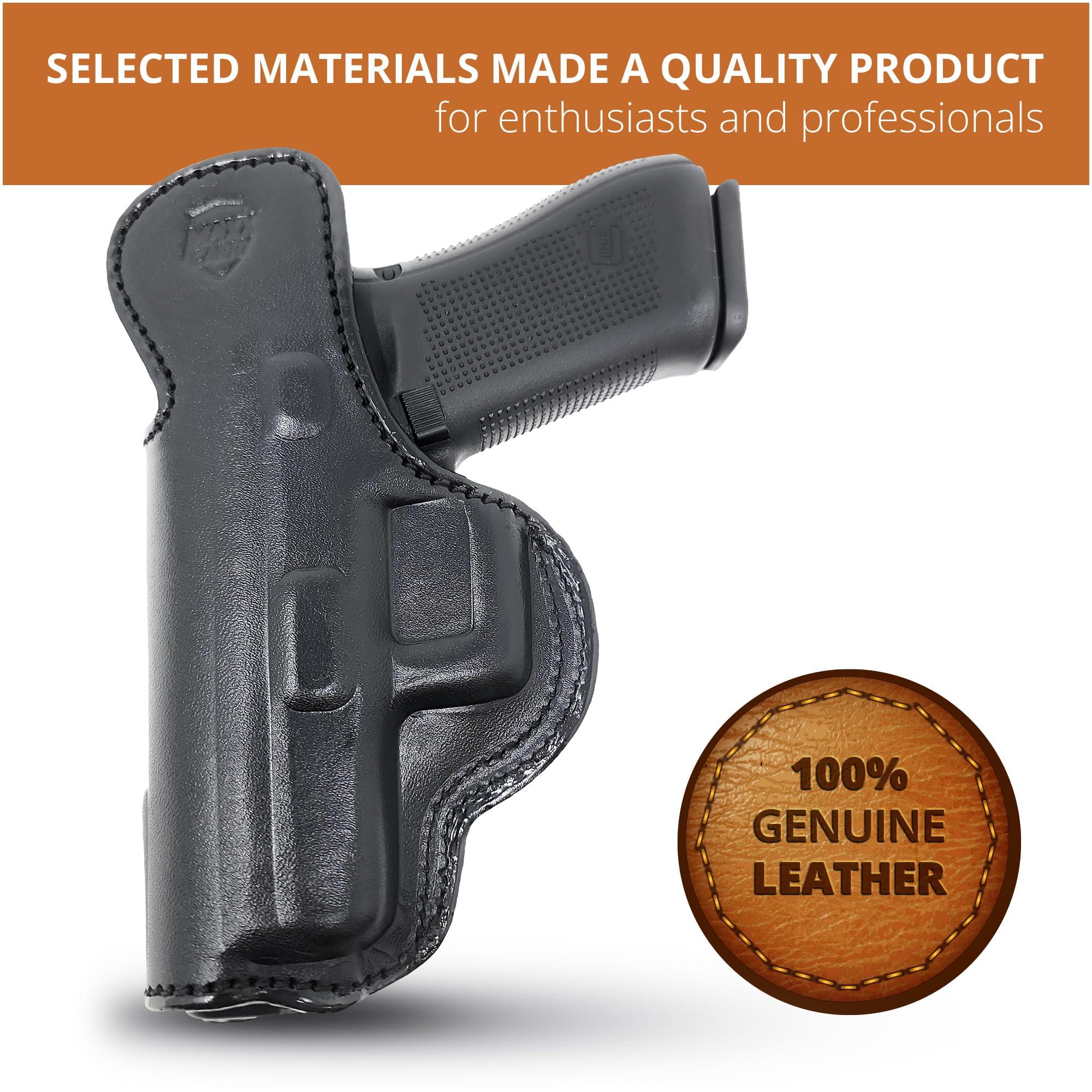 Popular Holsters Genuine Leather Iwb Holster for Glock 17/22/31 Pistol - for Tactical Handgun - Leather Concealed Carry Holster - Comfortable Appendix Everyday Carry - Maxx Carry Holsters