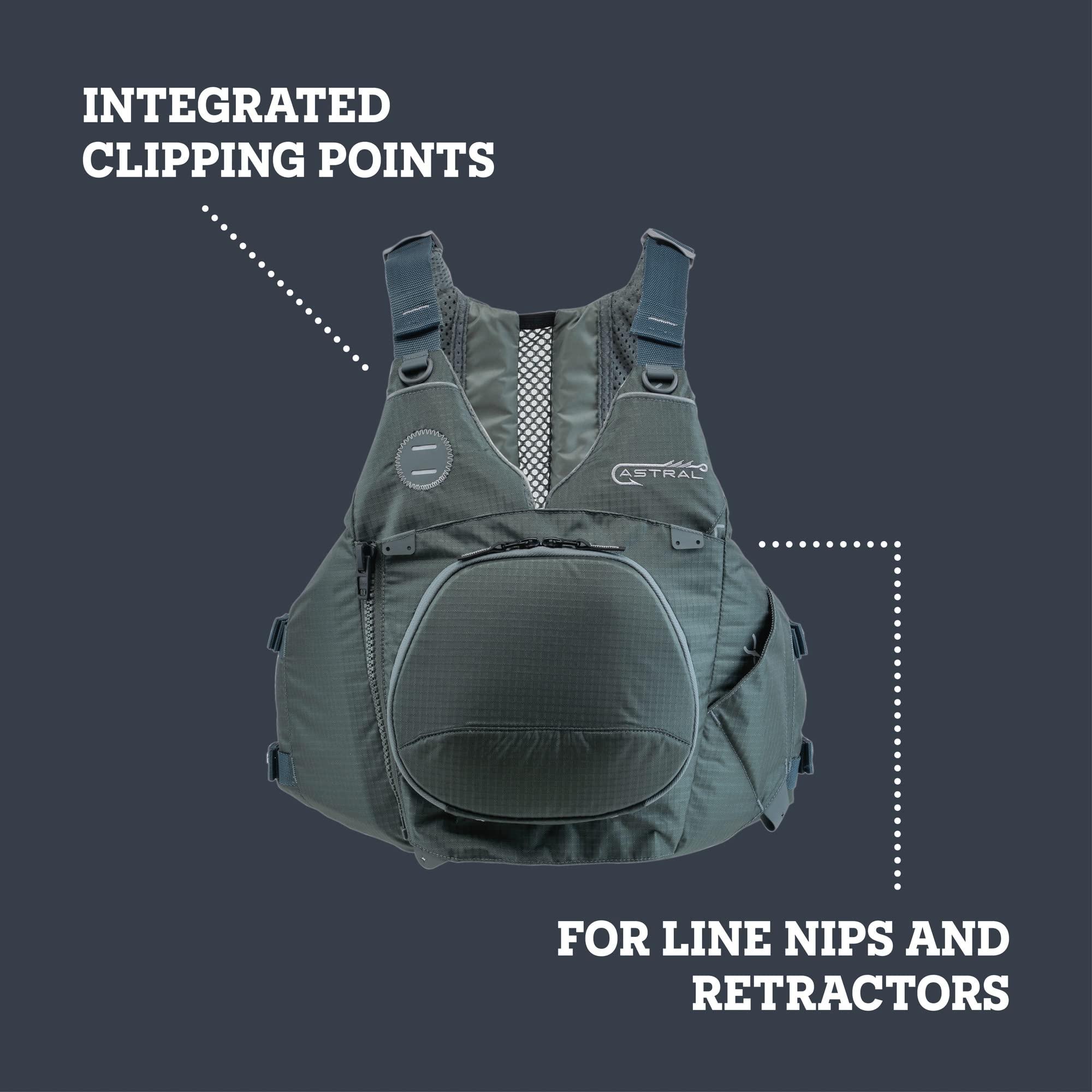 Astral Astral, Sturgeon Life Jacket PFD for Kayak Fishing, Recreation and Touring, Pebble Gray, S/M