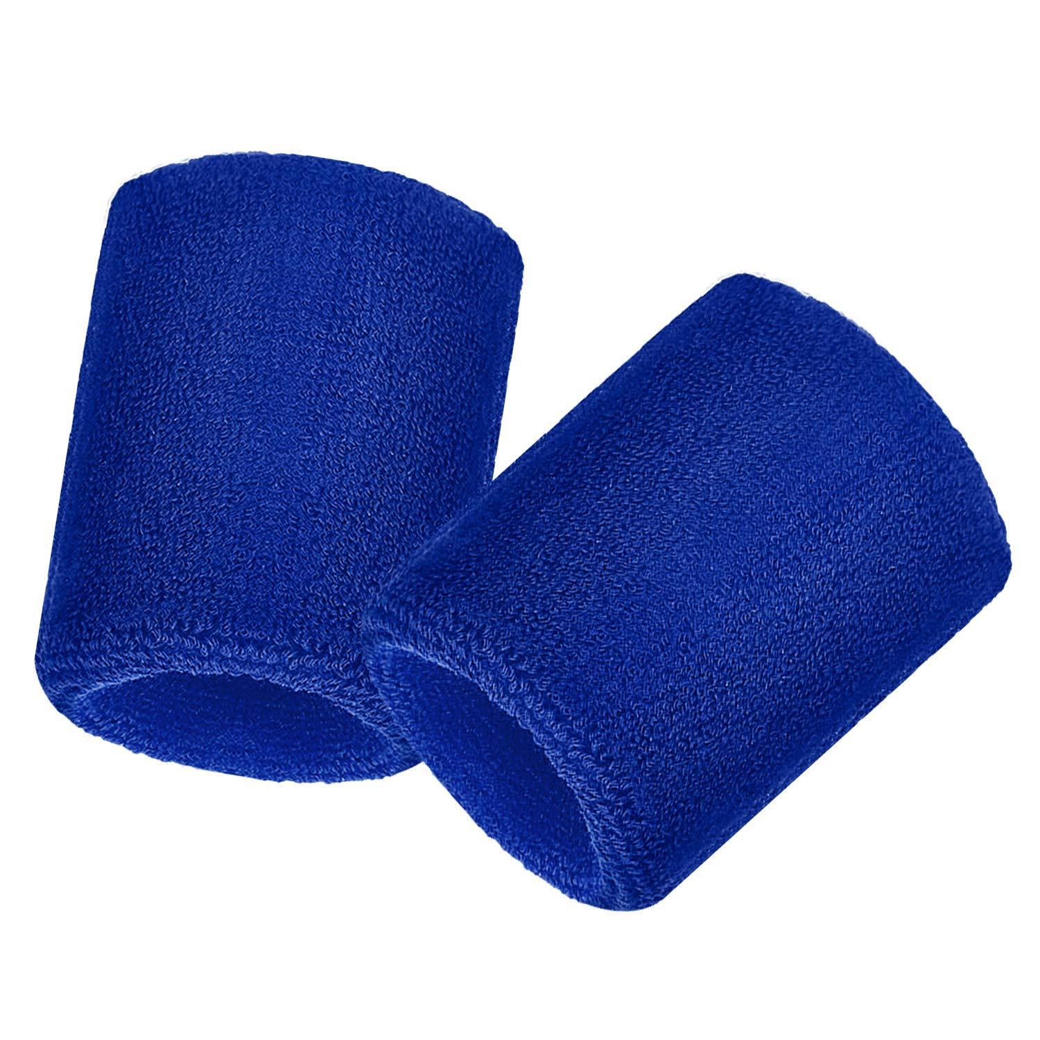 Bememo Bememo 12 Pack Sweatbands Paris Sports Competitions Wristband Cotton Sweat Band for Men and Women, Good for International Sports Party, Tennis, Basketball, Running, Gym(3.15 Inch,Blue)