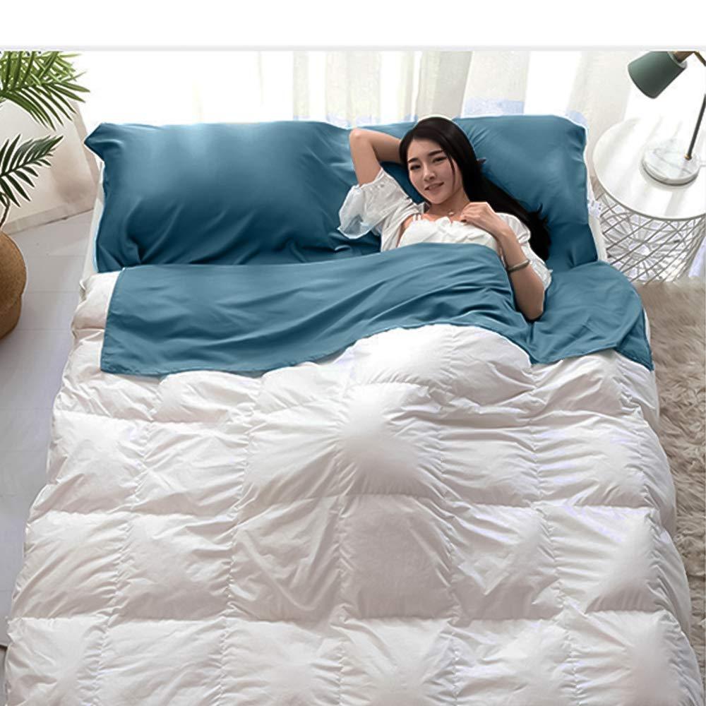 MongByYa MongByYa Sleeping Bag Liner Lightweight Compact Sleeping Bag Sack Portable Clean Travel Sheet Camping Sleep Sheet for Backpacking Hotel Hiking (Mystic Blue, 82.7 X 70.9)
