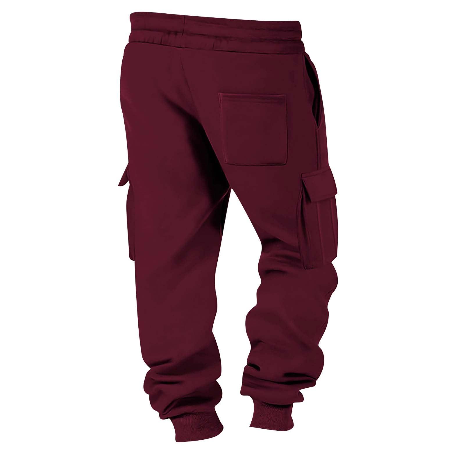 Bakgeerle Baggy Cargo Sweatpants for Men Drawstring Waist Fleece Lined Joggers with Pockets Soft Athletic Workout Track Pants Sweat Pants Mens Sweatpants for Men Cargos Pants Men Men Sweatpants