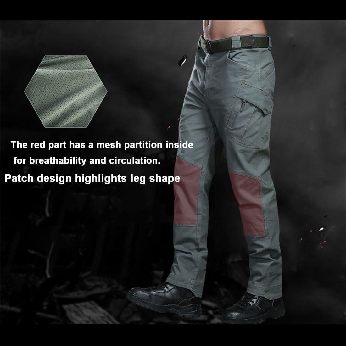 Qhecomce Qhecomce Texwix Flexcamo - Tactical Waterproof Pants, Texwix Tactical Pants, Mens Outdoor Hiking Pants with Multi Pockets (Gray, 5X-Large)
