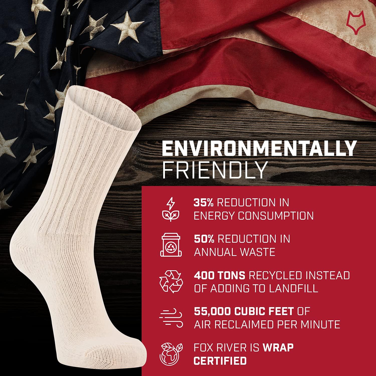 FoxRiver Fox River Classic Wool Crew Sock, Everyday Sock, Easy Care, Shock Absorbing, Comfortable for Outdoor Activities, Natural, Medium
