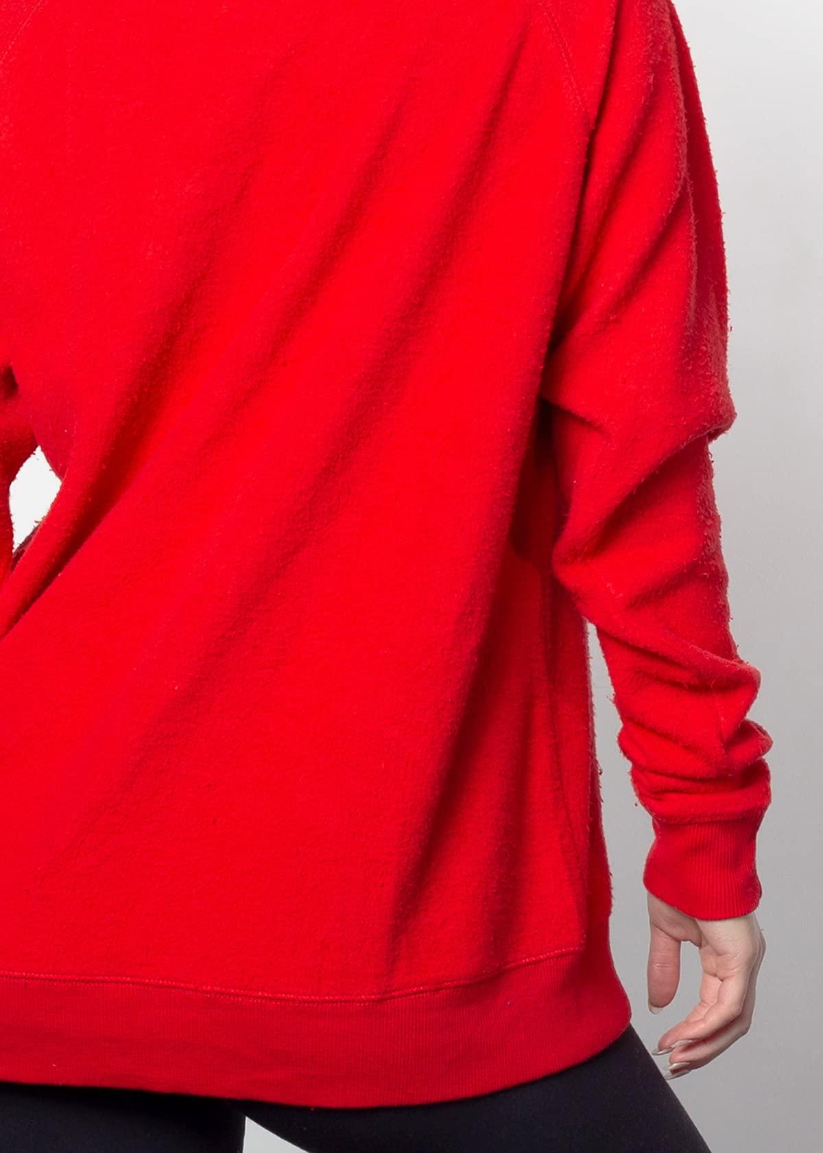 chicka-d Chicka-d Women's Standard Home Base Crew, Red, Medium