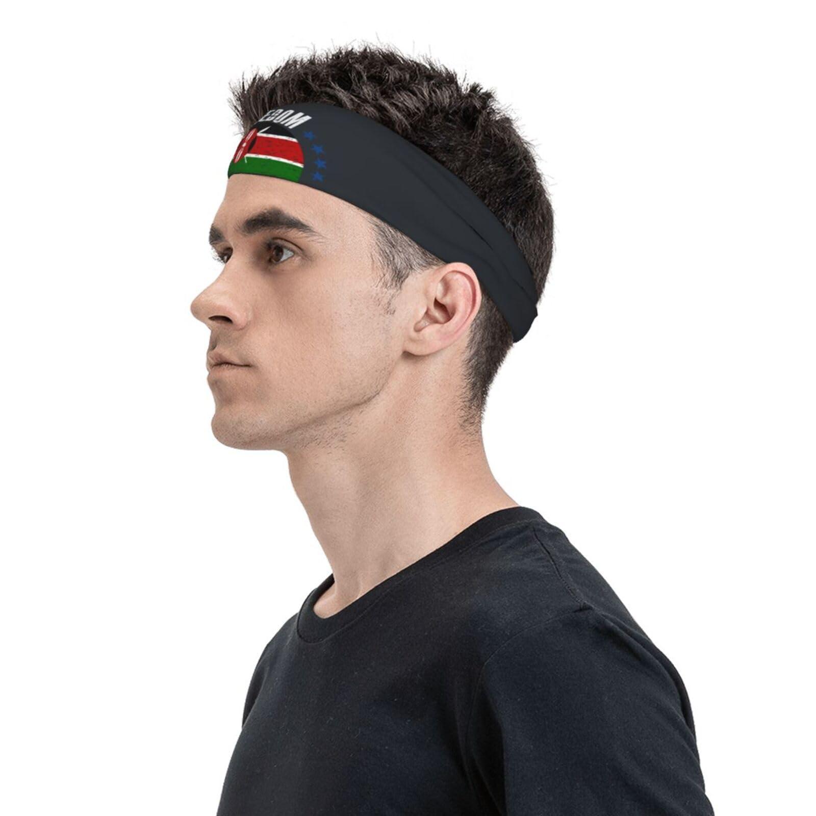 MULIHU The Kenya Flag and Freedom Headbands for Men Women Wicking Sports Sweatband for Running Basketball Yoga Hairbands