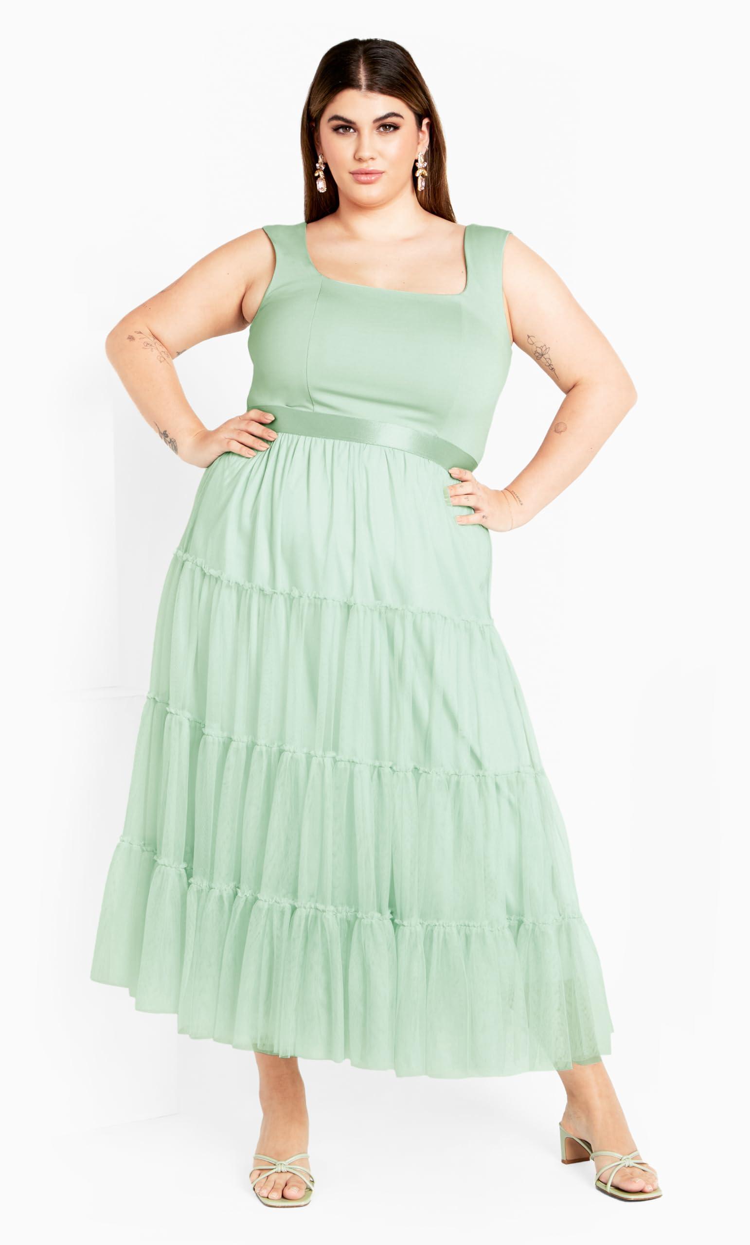 City Chic City Chic Women's Apparel Women's City Chic Plus Size Dress Sherie, Minty