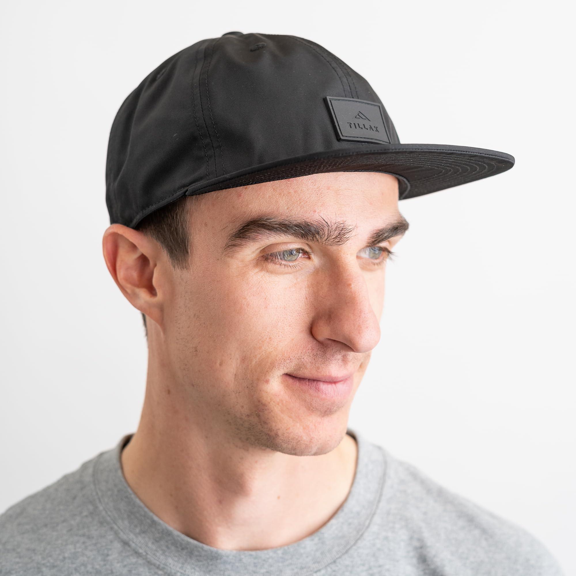 Tillak Tillak Coho Six Panel Hat, Kodra Nylon 6 Panel Cap with Snap Closure (Black)