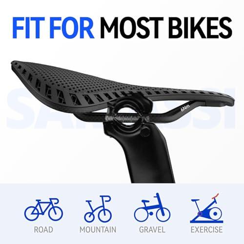 Samassi Samassi Bike Seat, 3D Printed Bike Saddle | Comfortable Bike Seat Cushion for Men and Women| Lightweight Carbon Fiber Bicycle Seat, Shock Absorbing and Breathable | Ideal for Road and Mountain Bikes