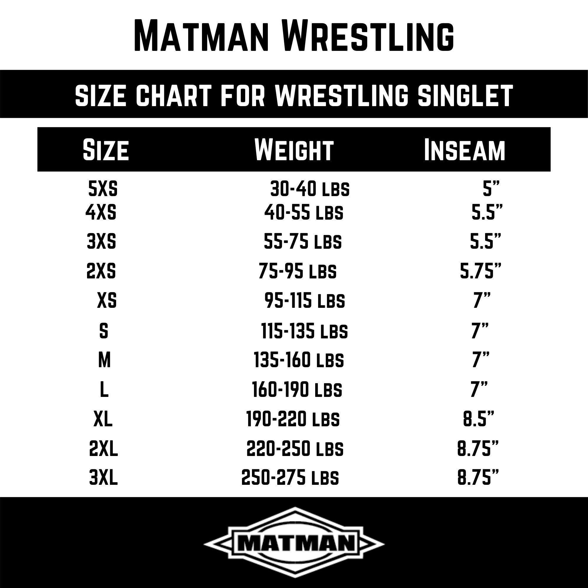 Matman Matman U.S.A. Wrestling Singlet Men\'s Boys Singlet State Weightlifting (Black, 3X-Small)