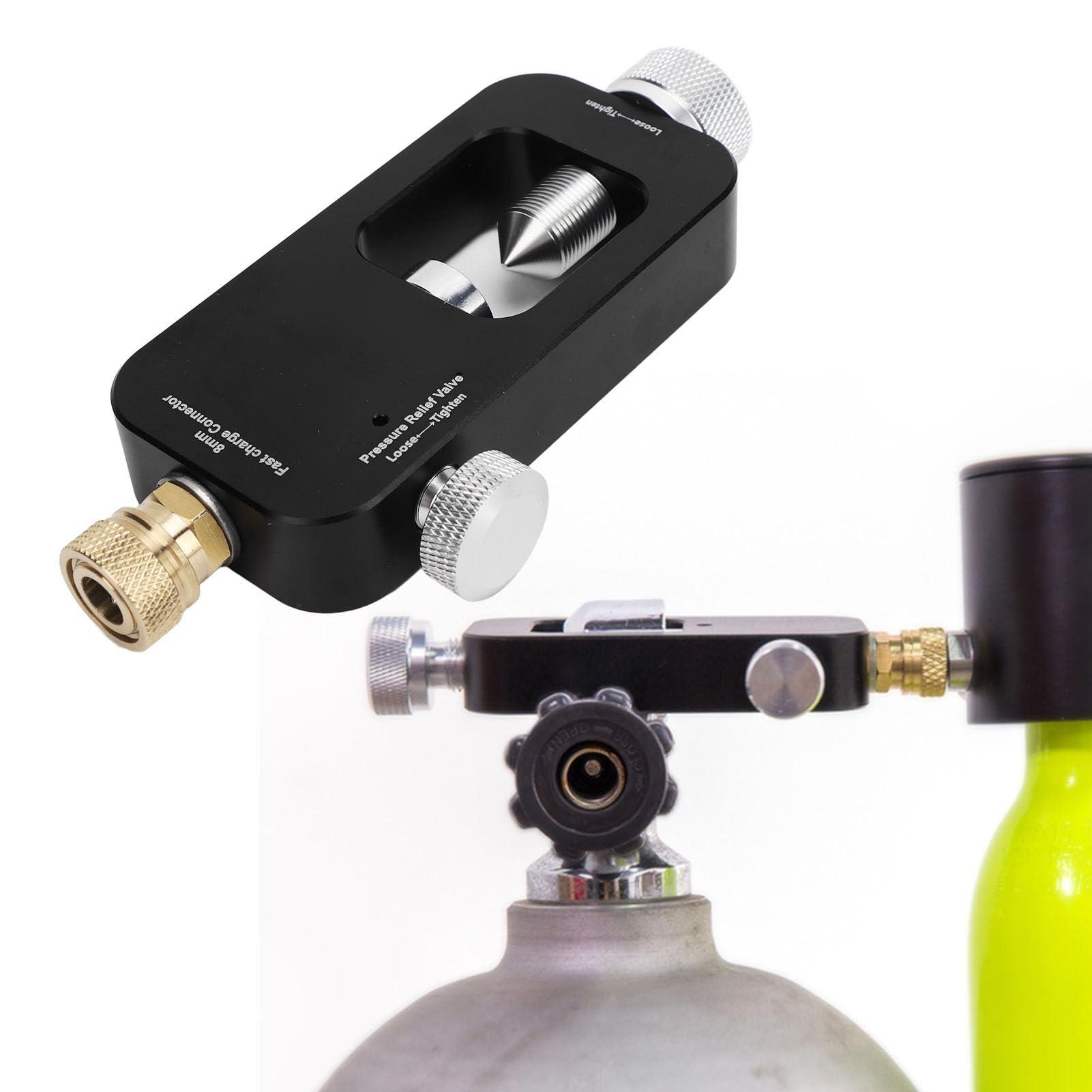 SUNFECILI SUNFECILI Scuba Tank Refill Adapter Diving Oxygen Cylinder Refill Adapter, 8mm Universal G5/8 Diving Tank Refill Adapter for Oxygen Transport, Made from Stainless Steel and Aluminium Alloy
