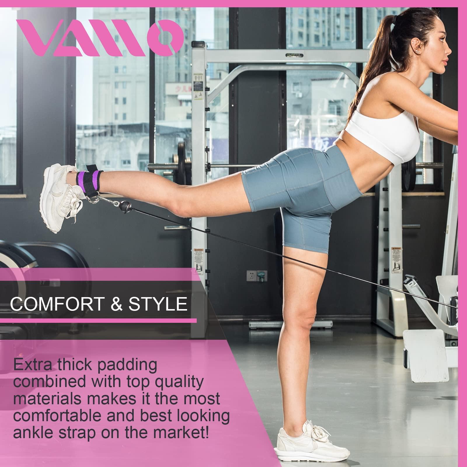 VAIIO VAIIO Ankle Straps for Cable Machines,Adjustable Comfort fit Neoprene, Reinforce Double D-Ring - Premium Ankle Cuffs to Improve Abdominal Muscles, Lift The Butts, Tone The Legs for Men & Women