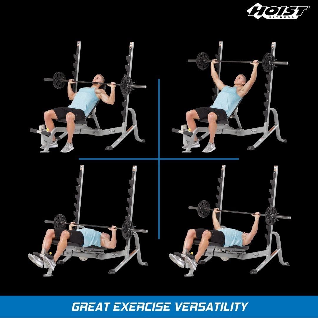 HOIST FITNESS HOIST Fitness Olympic Weight Bench 7-Position Adjustable Foldable Strength Training Bench for Flat, Incline & Decline Workouts | Compact Home Gym Bench (Accessories Not Included)