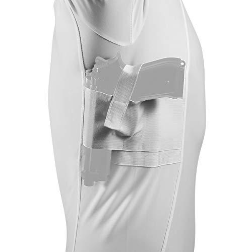 ConcealmentClothes ConcealmentClothes Men’s Concealed Carry CCW Holster Shirt for Pistols & Accessories, Crew Neck, White, Large