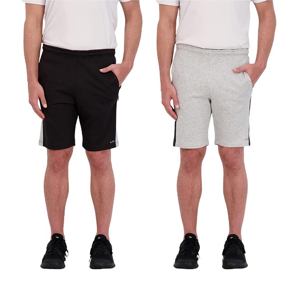 Unipro Unipro Mens Basketball Shorts with Pockets 2 Pack Quick Dry Athletic Mesh Short for Men Gym Workout and Training Clothing (as1, Alpha, s, Regular, Regular, Black-Grey Heather)