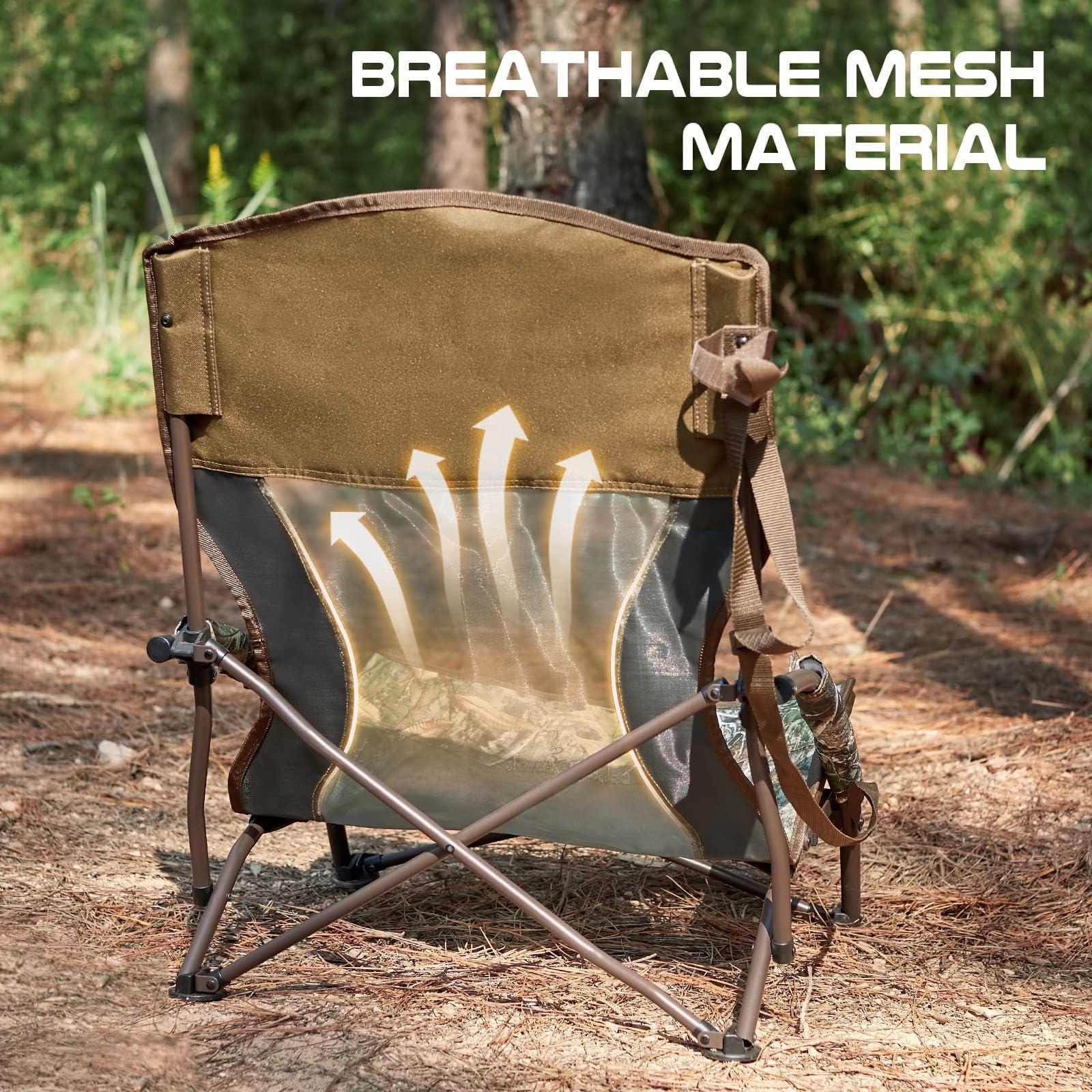 TR TR Low Camping Chair,Turkey Chairs for Hunting Lightweight Heavy Duty,Low Chair with Carry Bag for Outdoor Camping Travel (Camo 2)