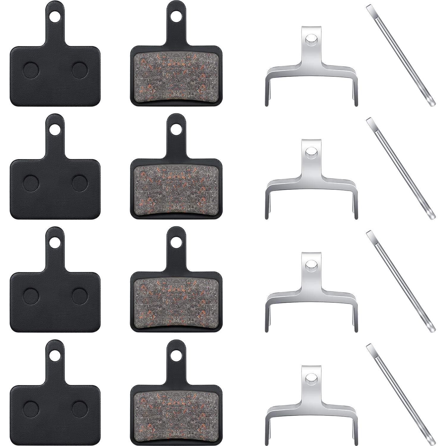 Zonon Zonon 4 Pairs Bike Brake Pads Compatible with Trp Tektro Shimano Deore Br-m575 M525 M515 T615 T675 M505 M495 M486 M485 M475 M465 M447 M446 M445 M416 M415 M395(Semi Metallic Pads)