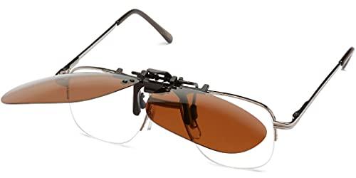 Fisherman Eyewear Fisherman Eyewear 8FCO Clip On Original Black Square Frame Polarized Sunglasses (Brown Lens)