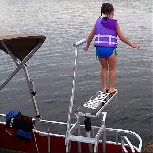 Lillipad Lillipad Diving Board for Boat or Dock - Includes Board, Surface Mount, and Upgraded Textured Foam Surface (Silver Anodized Dark Gray/Black)