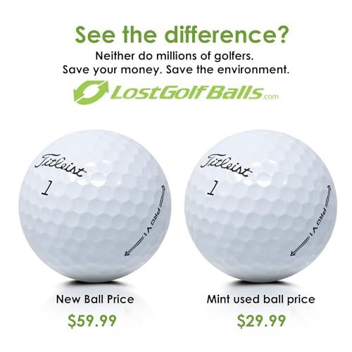 LostGolfBalls.com LostGolfBalls - 12 Titleist Pro V1 Golf Balls in Refinished Condition, 2023 Year Model, No Logos, No Player Markings, Refinished Used Golf Balls, Quality Guaranteed, White