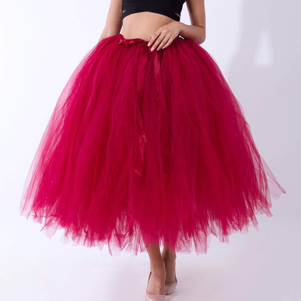 NineFit Basics Plus Size Tutu Skirts for Women Women Mesh TulleTutu Skirt Bridesmaid Princess Skirt Bubble Women Tutu Skirt Set Wine Red