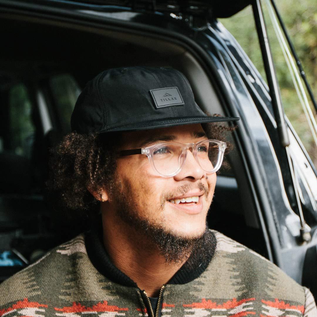 Tillak Tillak Coho Six Panel Hat, Kodra Nylon 6 Panel Cap with Snap Closure (Black)