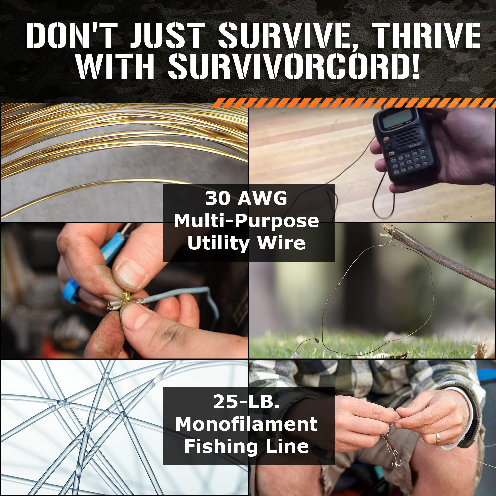 Titan Paracord TITAN Survival Patented Paracord 550 - 25ft, 100ft, 500ft & Color Options - 620LB Strength Survival Paracord Military Spec with 3 Strands - Heavy Duty Hank Cord for Camping & Outdoors with Firestarter