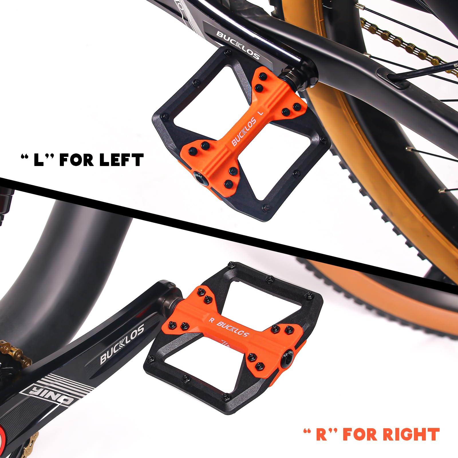 BUCKLOS BUCKLOS Mountain Bike MTB Flat Wide Platform Pedals - Bicycle Large Nylon Road BikeNon-Slip Pedal for Ebike/Gravel/Hybrid/Folding Bike 9/16"