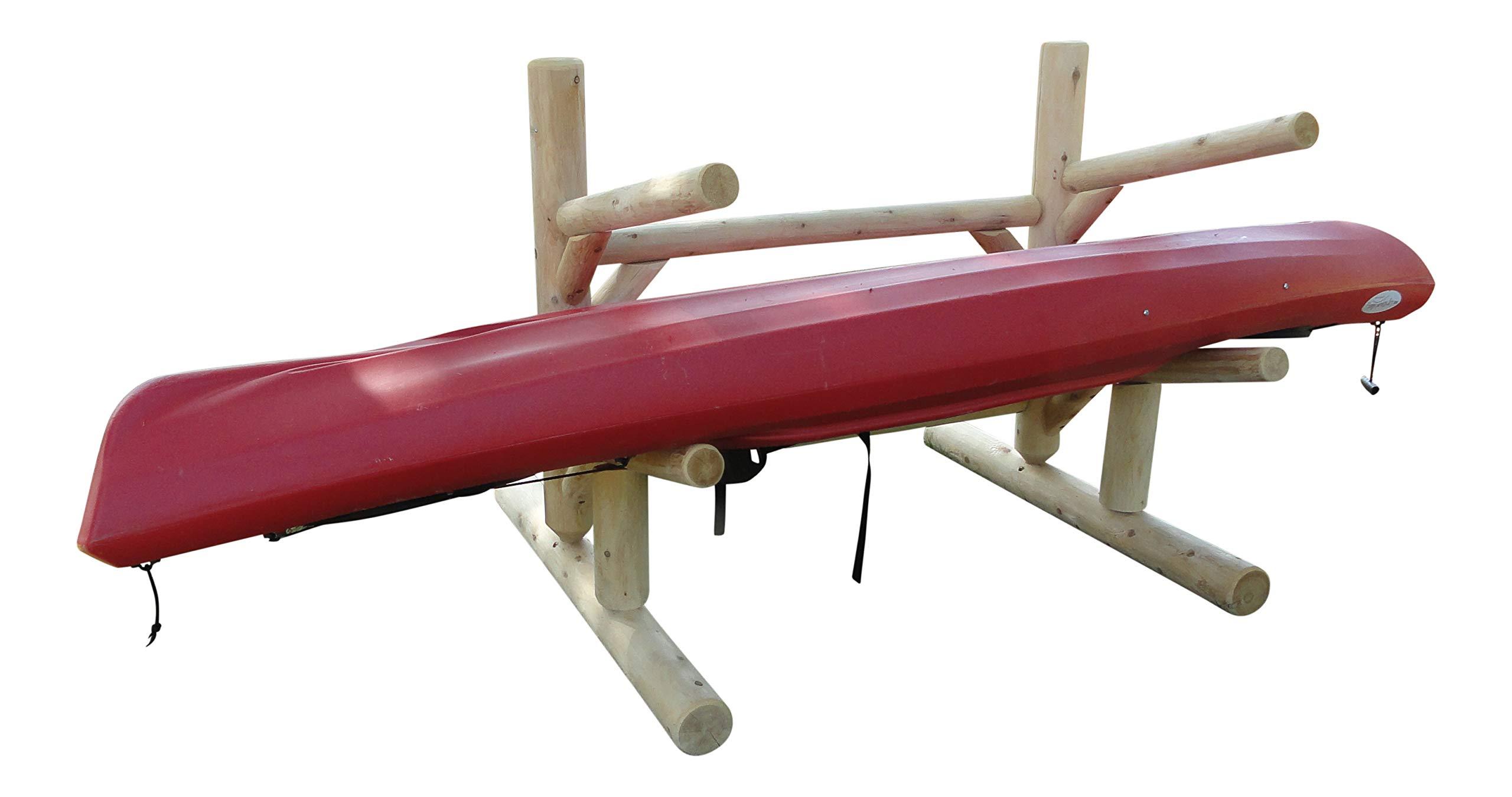Log Kayak Rack Log Kayak Rack - 2-Place One-Sided Kayak/SUP Log Rack, Garage Kayak Storage Rack, Outdoor Kayak Rack, Free Standing Kayak Rack, SUP Rack, Paddle Board Rack, Kayak Stand, SUP Storage Rack - Natural