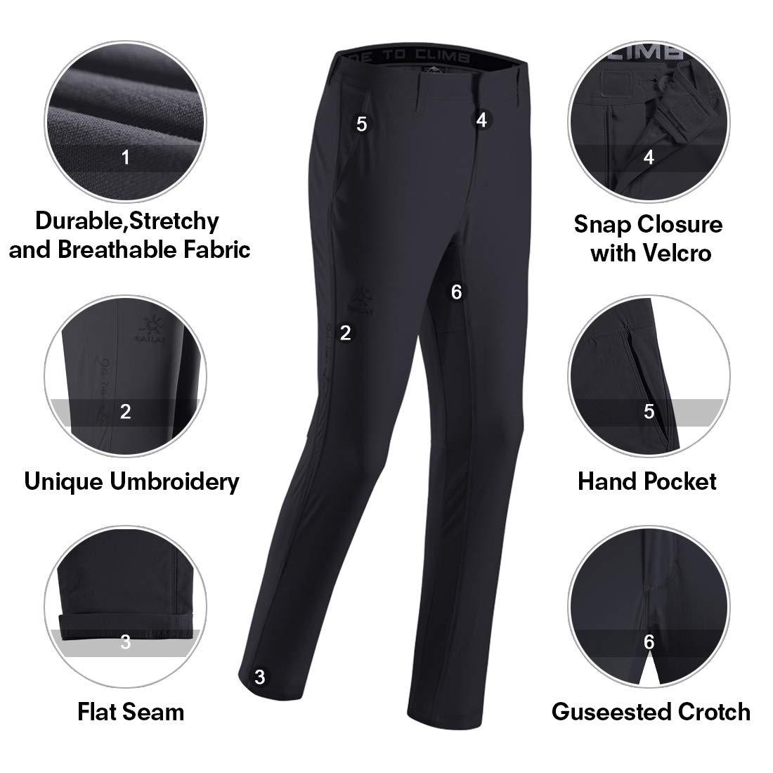 KAILAS KAILAS 9A Onsight Rock Climbing Hiking Pants Quick Dry Multi-Functional Casual Stretch Trousers Black M