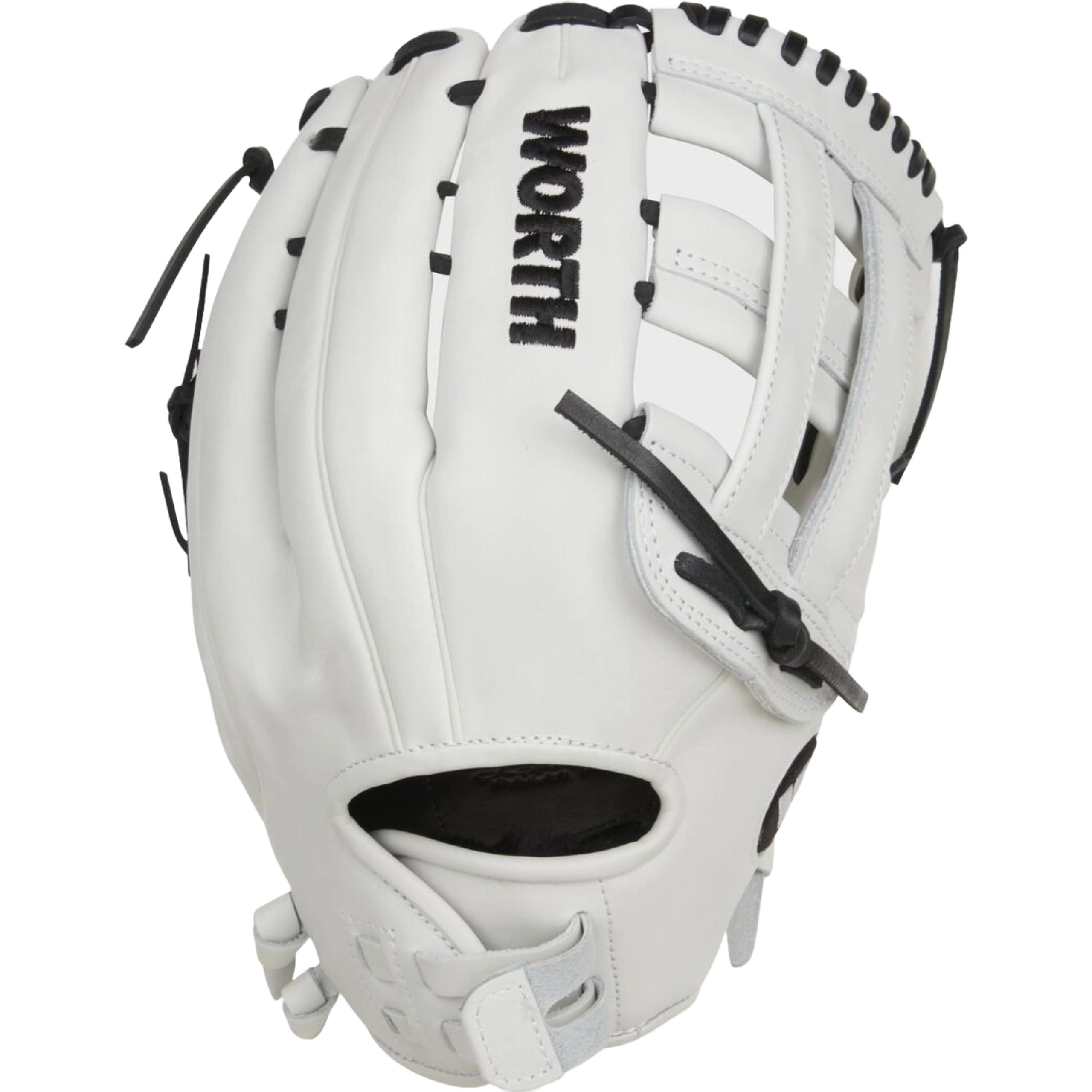 Worth Worth | FREEDOM SERIES Slowpitch Softball Glove | 13 Inch | White/Black | Left Hand Throw