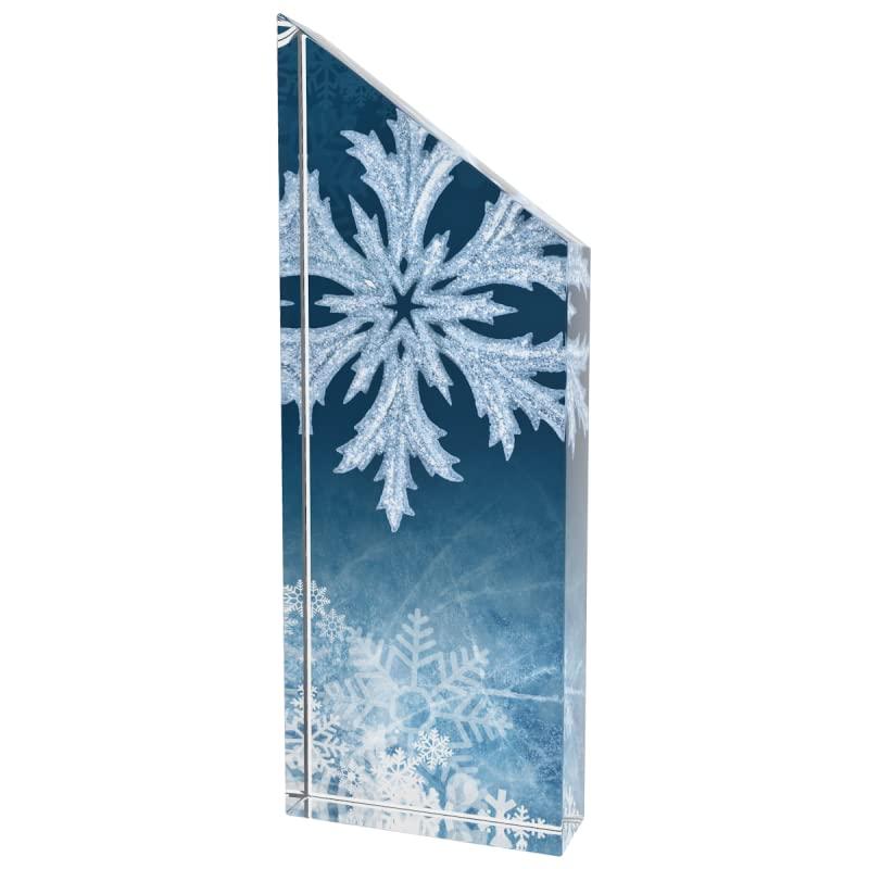 Generic TROPHYMONSTER Snowflake Trophy Full Color Printed 1\" Thick Acrylic Stunning Award 3 Sizes