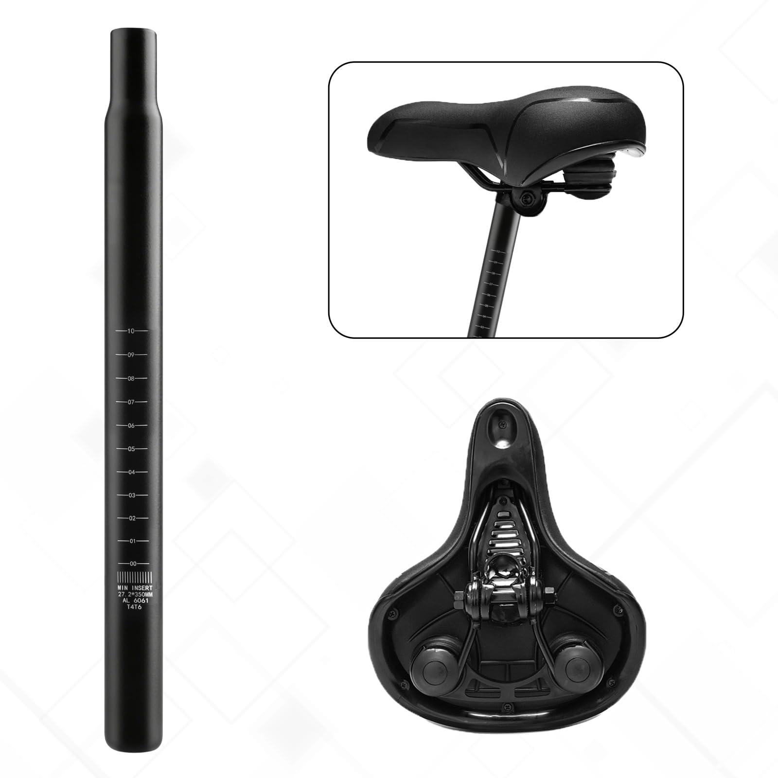 TRIWONDER TRIWONDER Bike Seat Post 25.4mm 27.2mm 28.6mm 30.4mm 30.8mm 31.6mm Aluminum 350mm Length Alloy Saddle Pole Bike Seatpost Seat Tube Bicycle Seat Post (Black, 27.2mm)