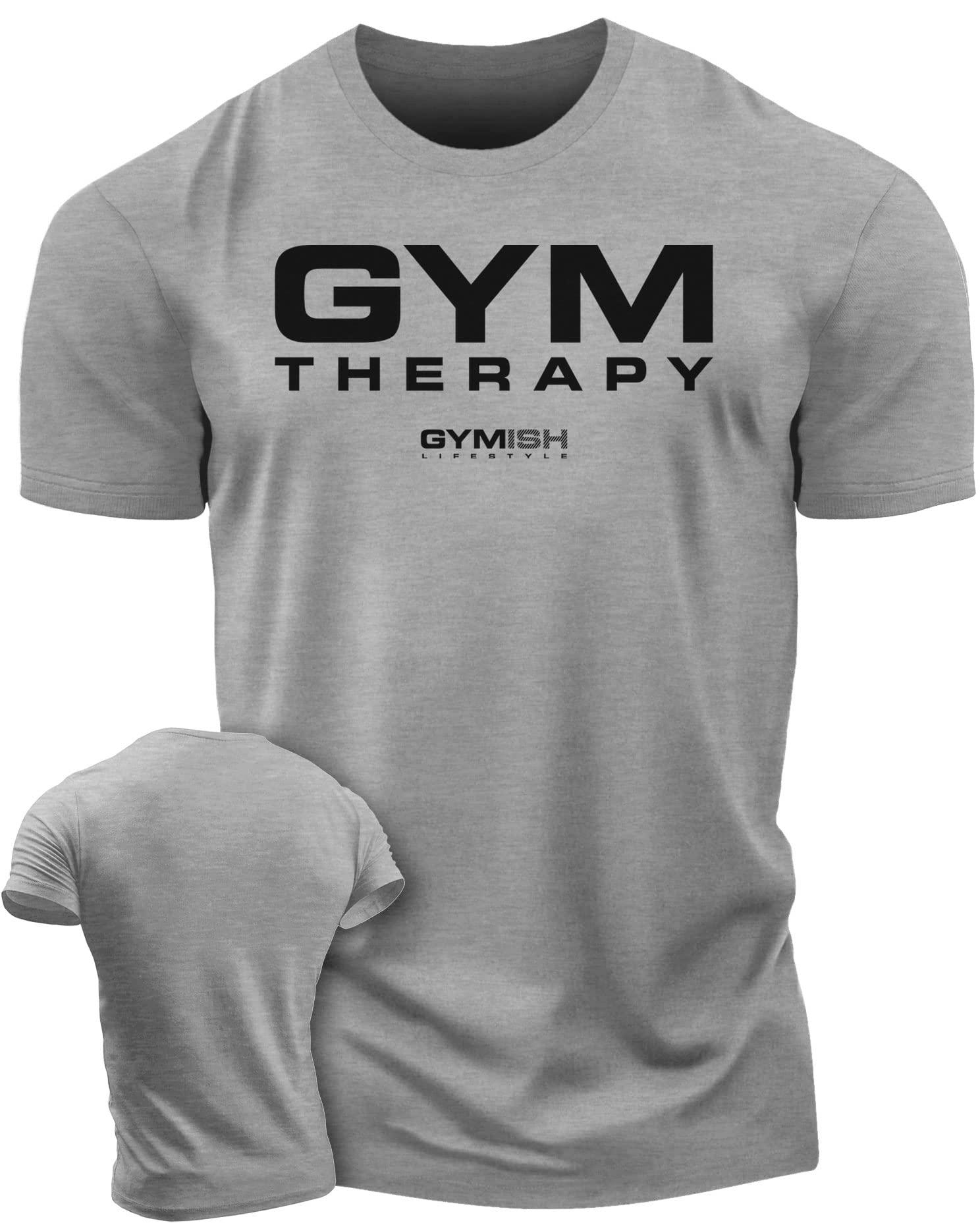 Gymish Lifestyle Gymish Lifestyle Gym Therapy Workout Shirts for Men, Lifting T-Shirt for Gym Workout (Grey, 3XL)