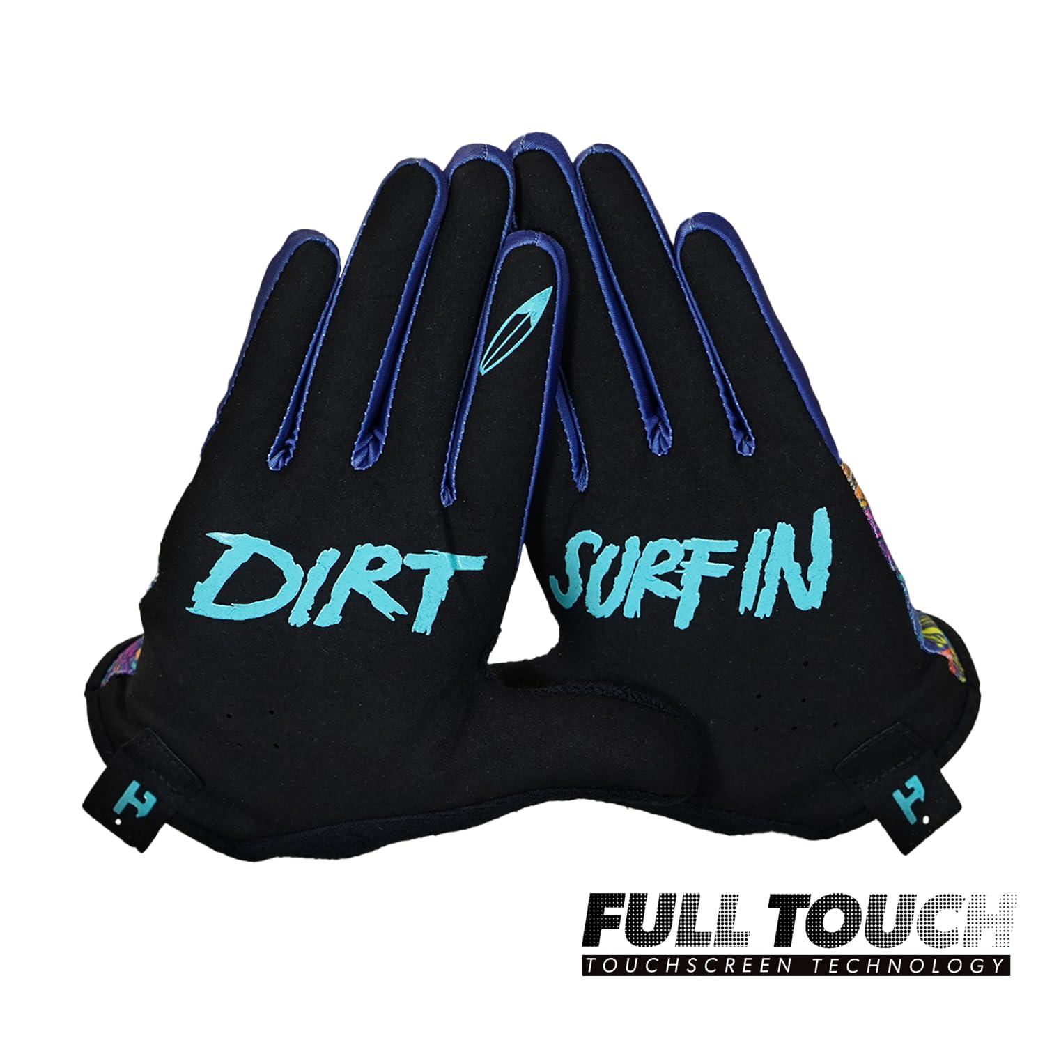 Handup Handup Most Days Full Finger Lightweight Anti-Slip Breathable Mountain Bike MTB Bicycle Enduro Downhill XC Cycling Motocross Unisex Gloves (Dirt Surfin', Medium)