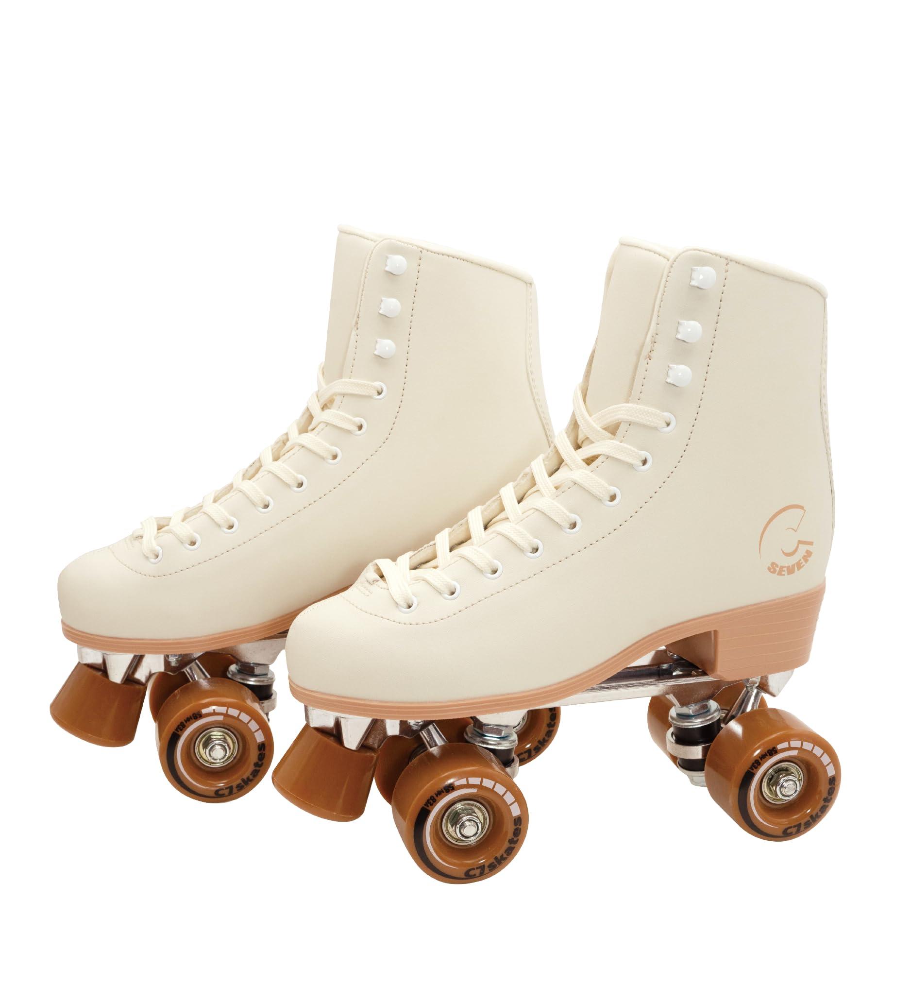 C SEVEN C SEVEN C7skates Cute Roller Skates for Girls and Adults (Vanilla Ice Cream, Women\'s 5 / Youth 4)