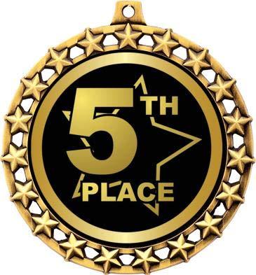 Crown Awards 5th Place Medal, 2 1/2" Galaxy Star Fifth Place Medals, Great Fifth Place Awards 100 Pack