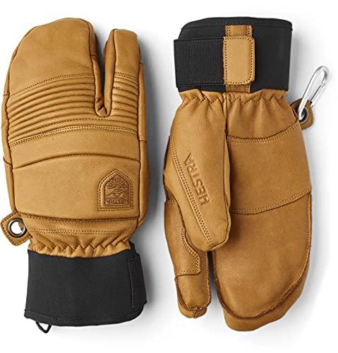 Hestra Hestra Mens Ski Gloves: Fall Line Winter Cold Weather Leather 3-Finger Mittens, Cork, 6