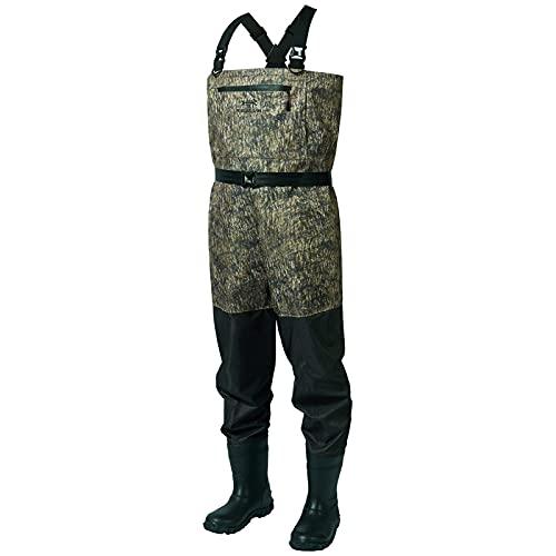 BASSDASH BASSDASH IMMERSE Breathable Ripstop Stocking Boot Foot Fishing Hunting Waders Lightweight Grey Camo Chest Wader for Men Women