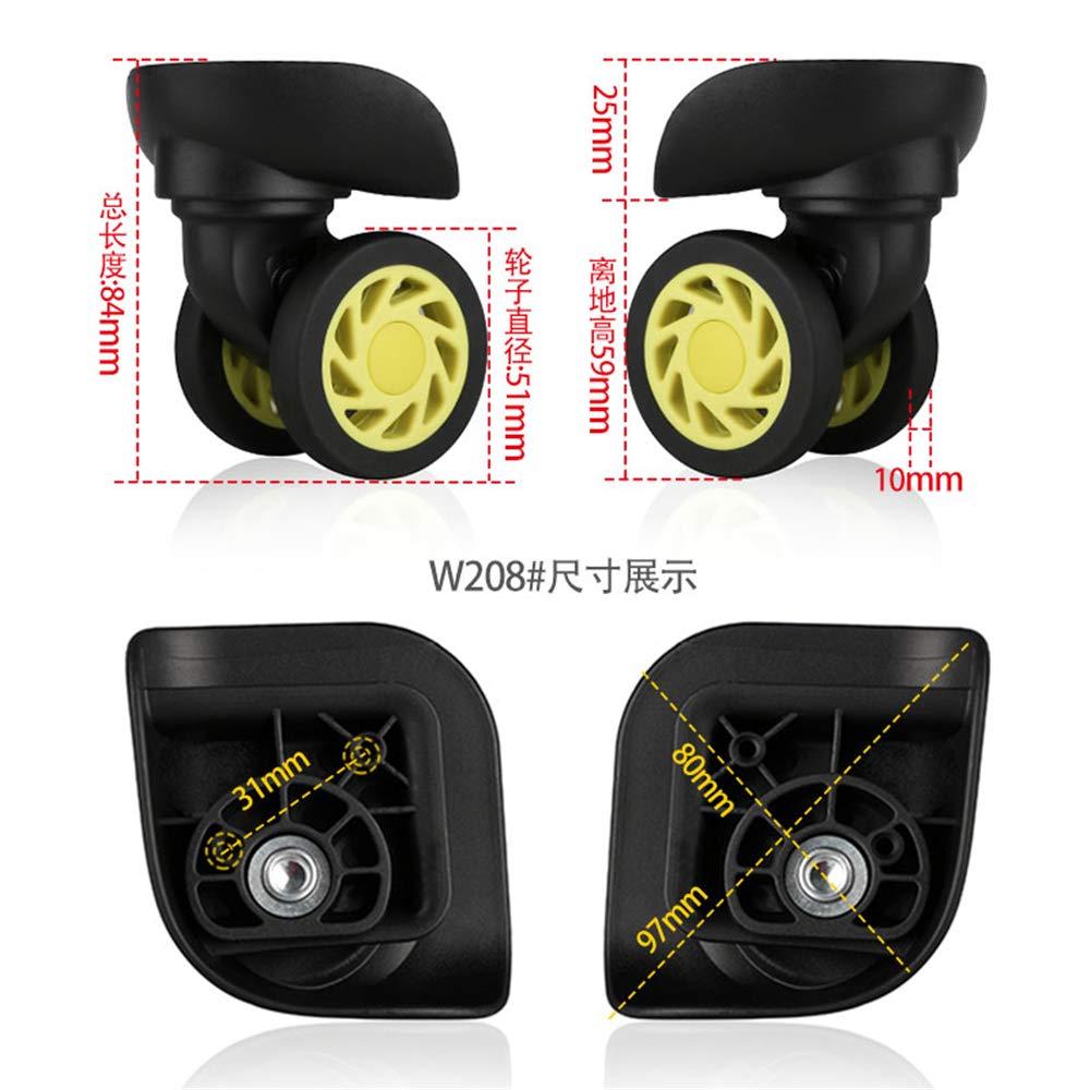 GH8 (DL-W208#) Mute Connected Spinner Wheels for Replacement Luggage Wheels Wear Silent Draw bar Box DIY (2 pcs/Set)