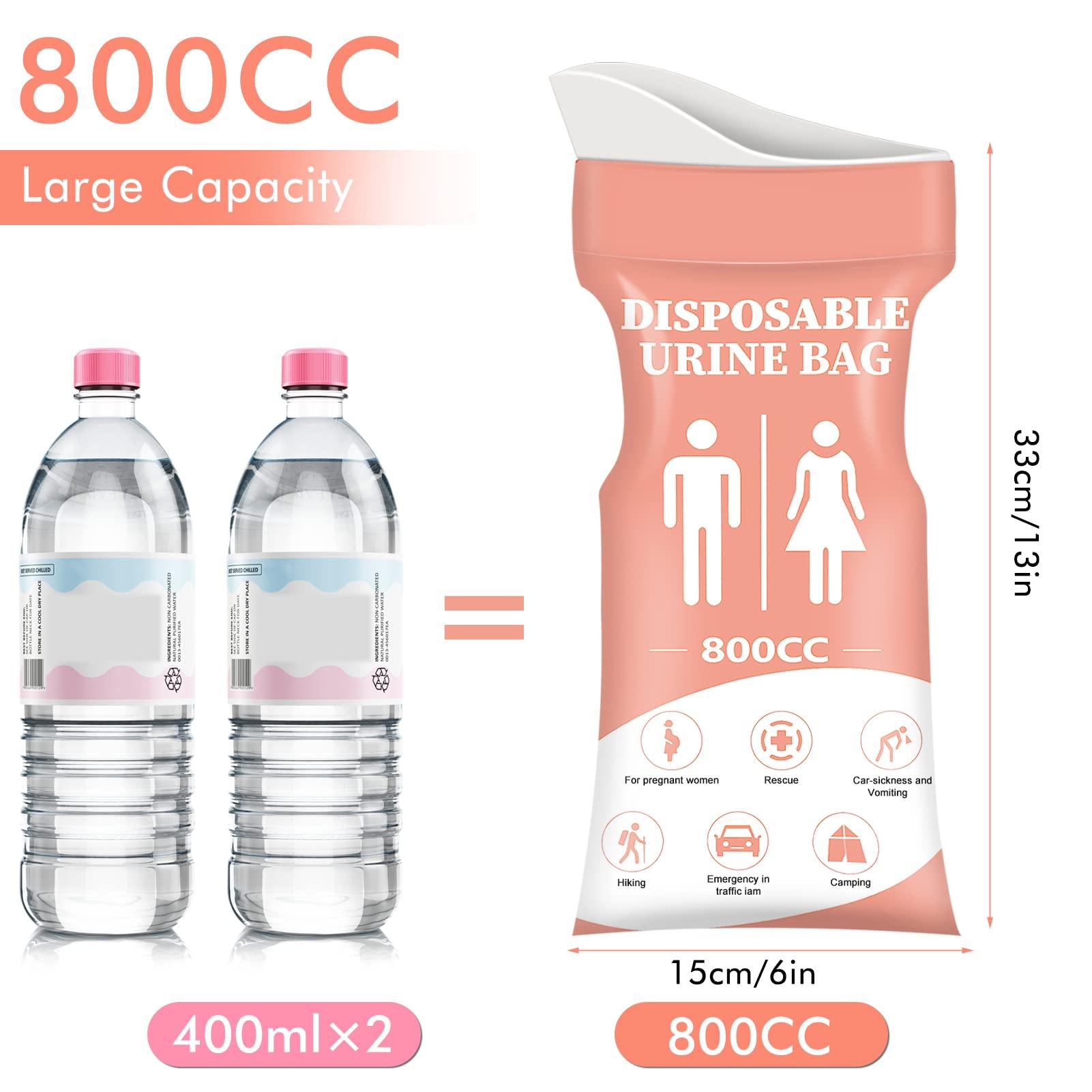 DIBBATU DIBBATU Disposable Urinal Bag,12 PCS 800ML Emergency Urine Bag, Unisex Urinal Bag, Portable Camping Pee Bag, Travel Urine Bags Vomit Bag for Traffic Jams, Camping, Hiking, Pregnant, Patient, Kid