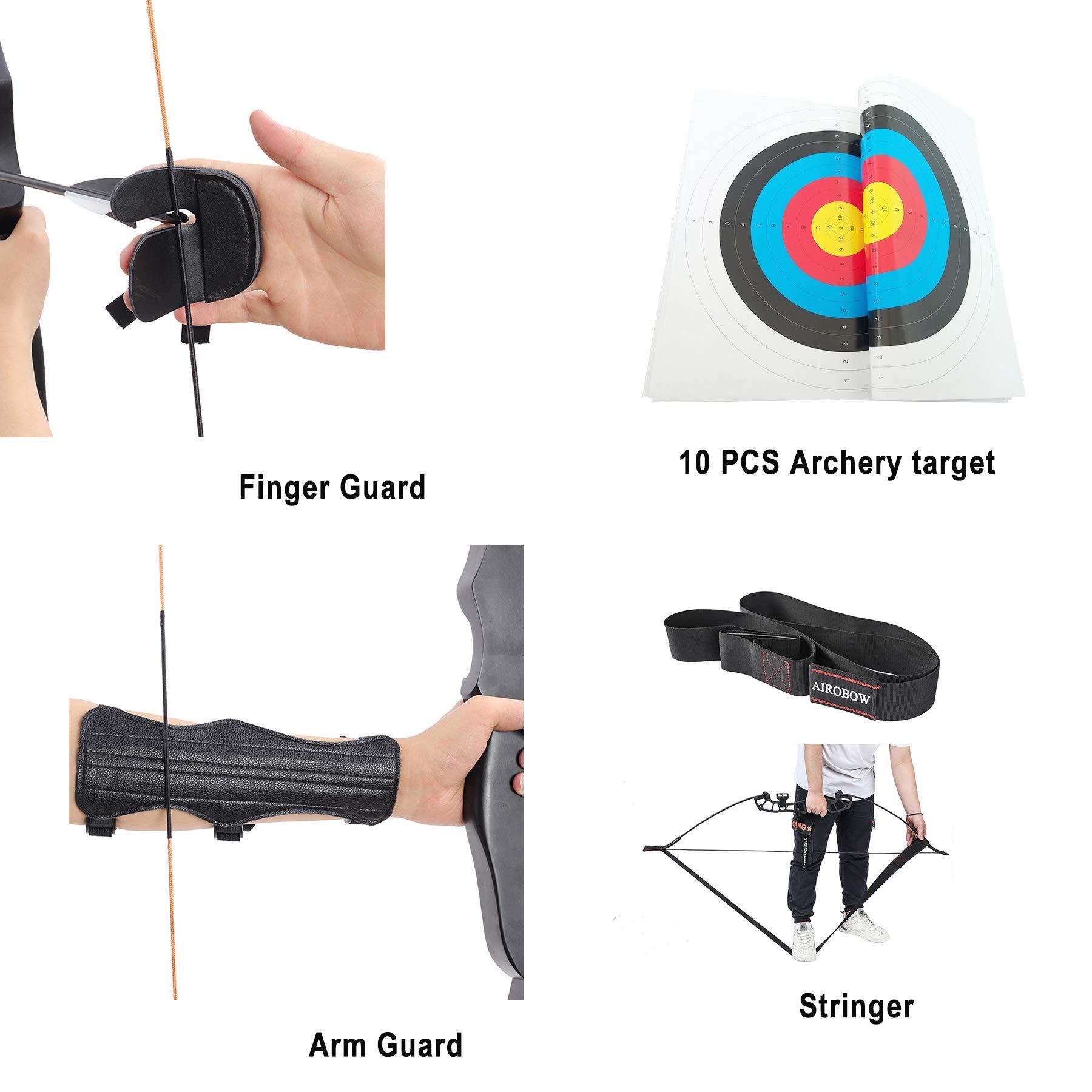 OEELINE OEELINE Airobow Recurve Bow and Arrow Set,Takedown Archery Bow 62 inch Hunting Bow Right Hand Draw Weights in 25-55 lbs,35lbs