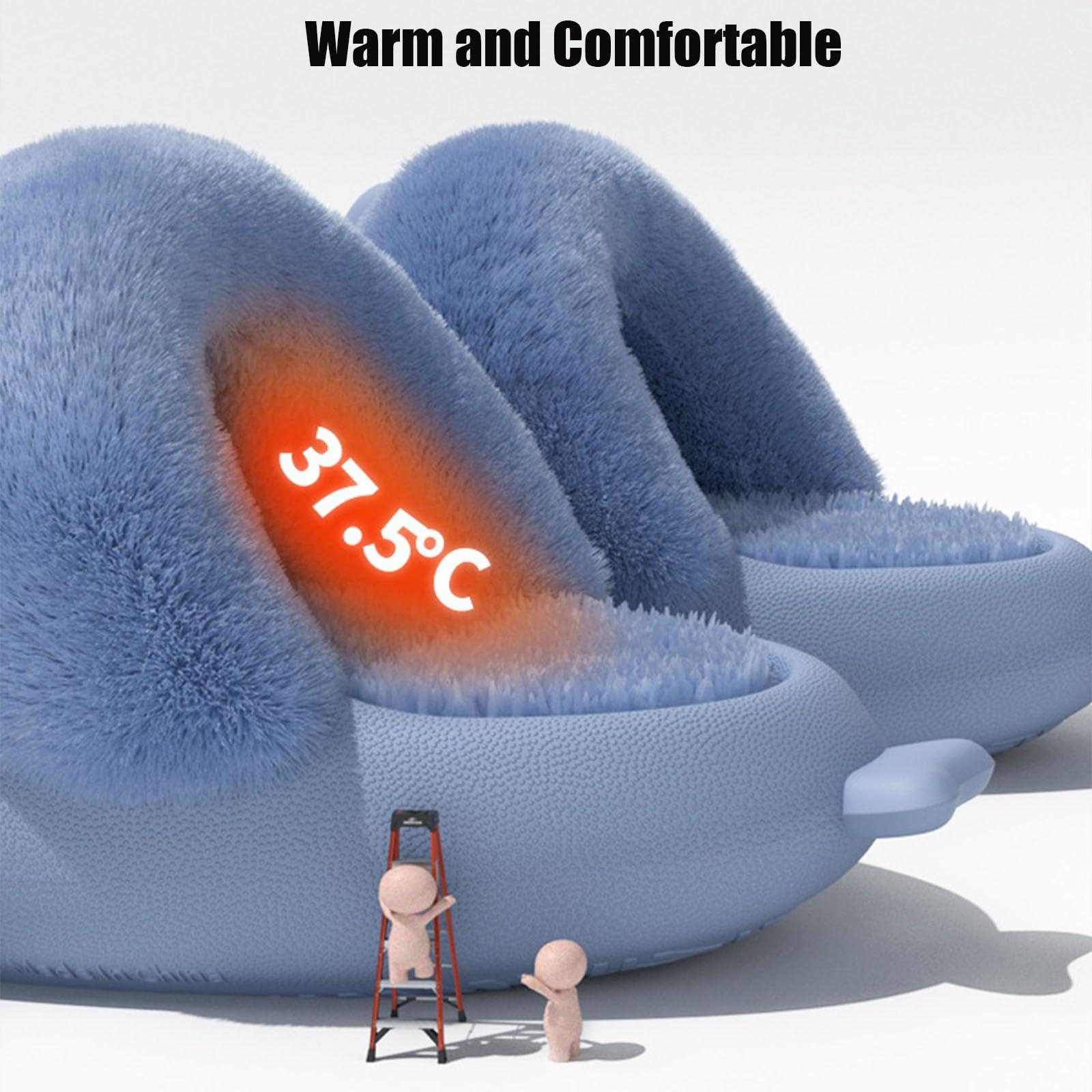 Jfxgjuv Jfxgjuv Sharklas Polares, Sharklas Originales, Sharky Chanclas De Invierno, Summer and Winter Shark Slides Detachable Warm Fuzzy Slippers (Grey,1-2 Big Kid)