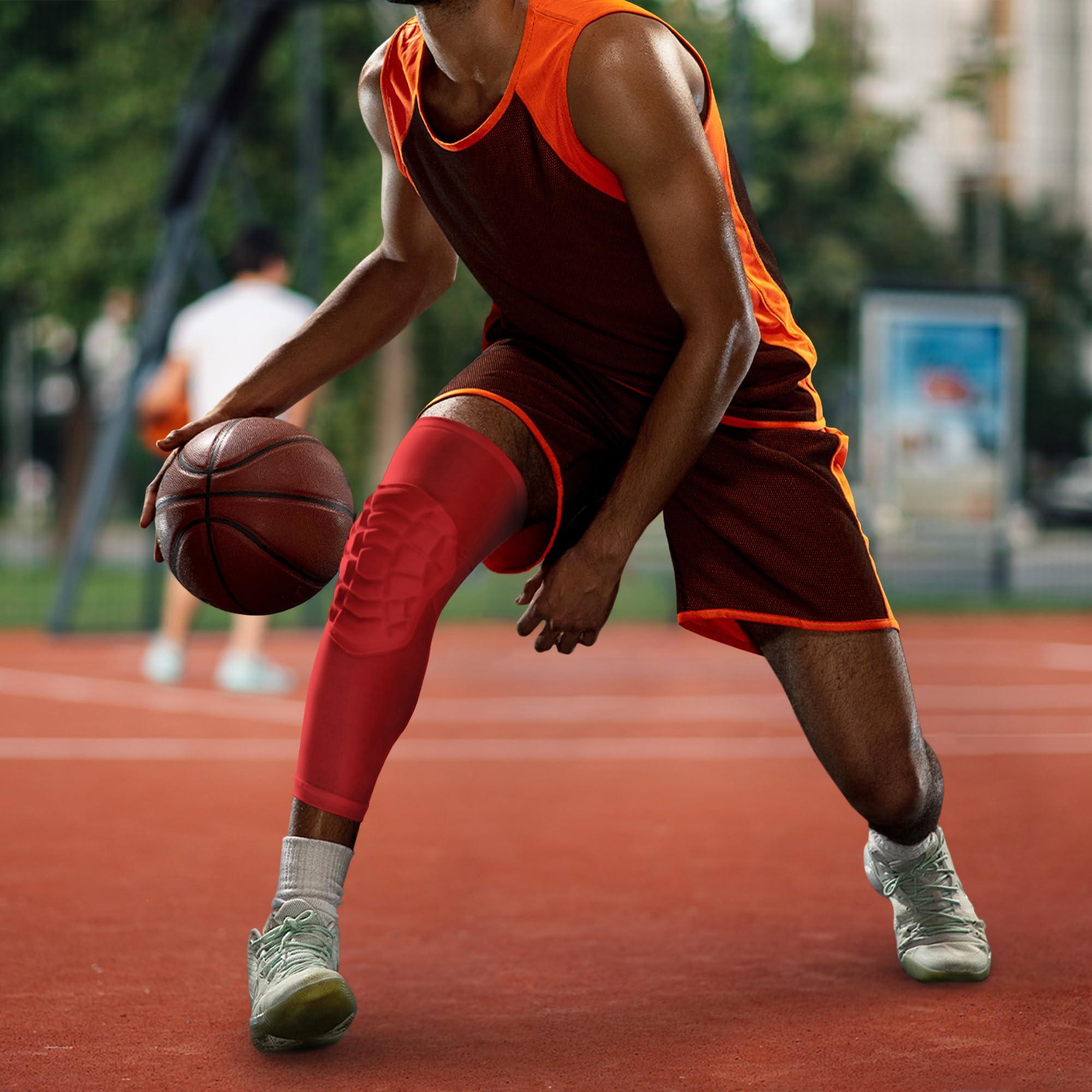 LUODITO LUODITO Knee Pads Compression Leg Sleeve Wrestling Volleyball Football Knee Pads, Knee Compression Sleeve for Youth Adult, 1 pair of Knee Sleeves ((#1) Red-2pcs,Medium)