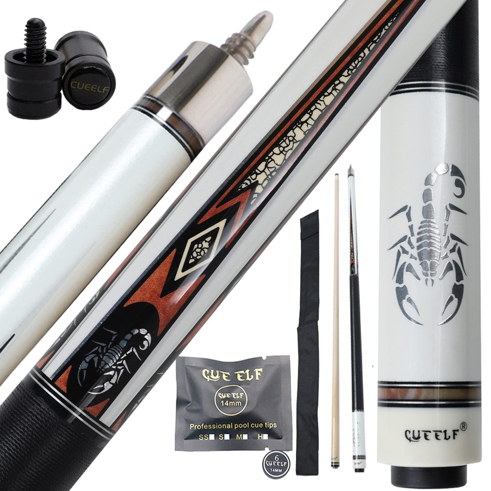 CUEELF CUEELF Pool Cue Stick 58inch Hardwood Maple Pool Cue Billiard Table Stick 13mm Tip Billiard House Bar Pool Cue