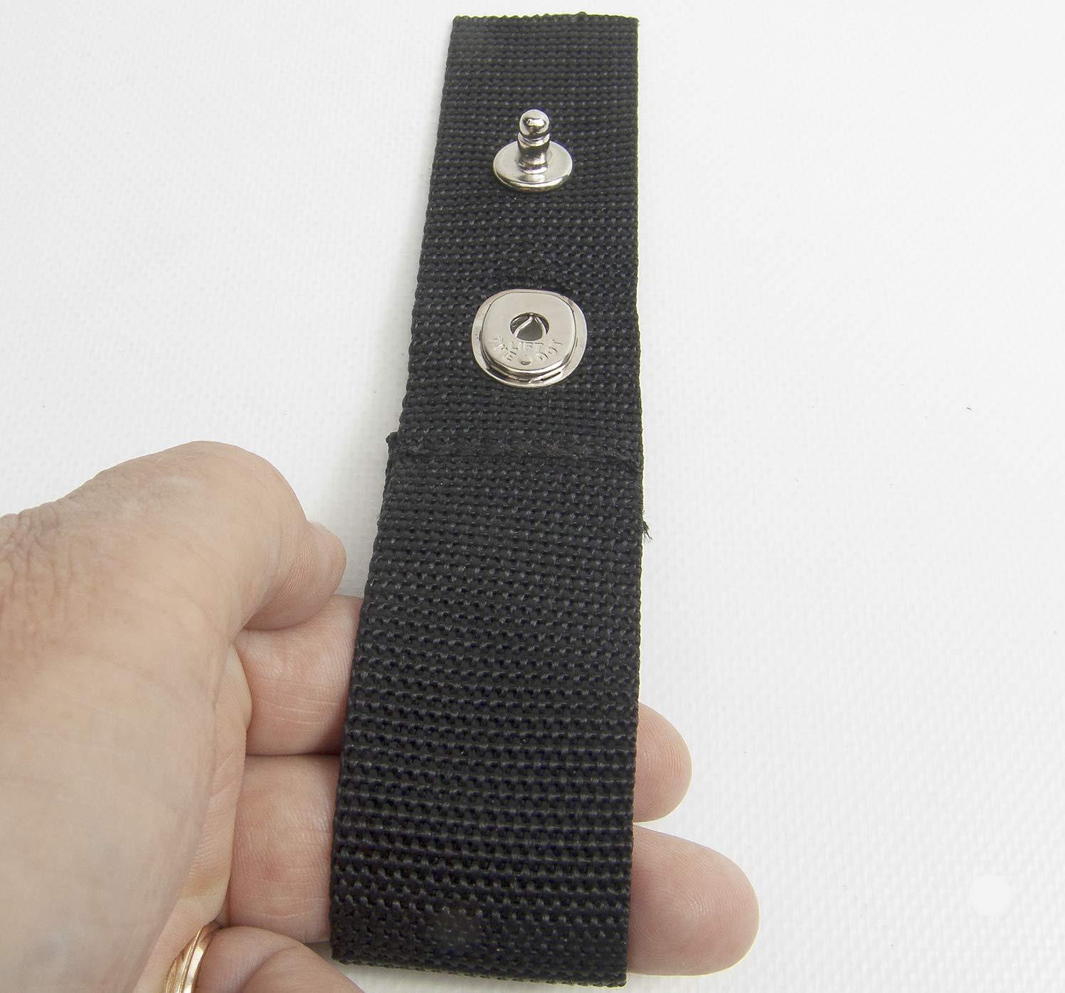 Extender Strap Extender Strap for Your Boat Cover, Lift The Dot Snap, Extends Length, Finger Loop Built in (3\" Inch, Black)