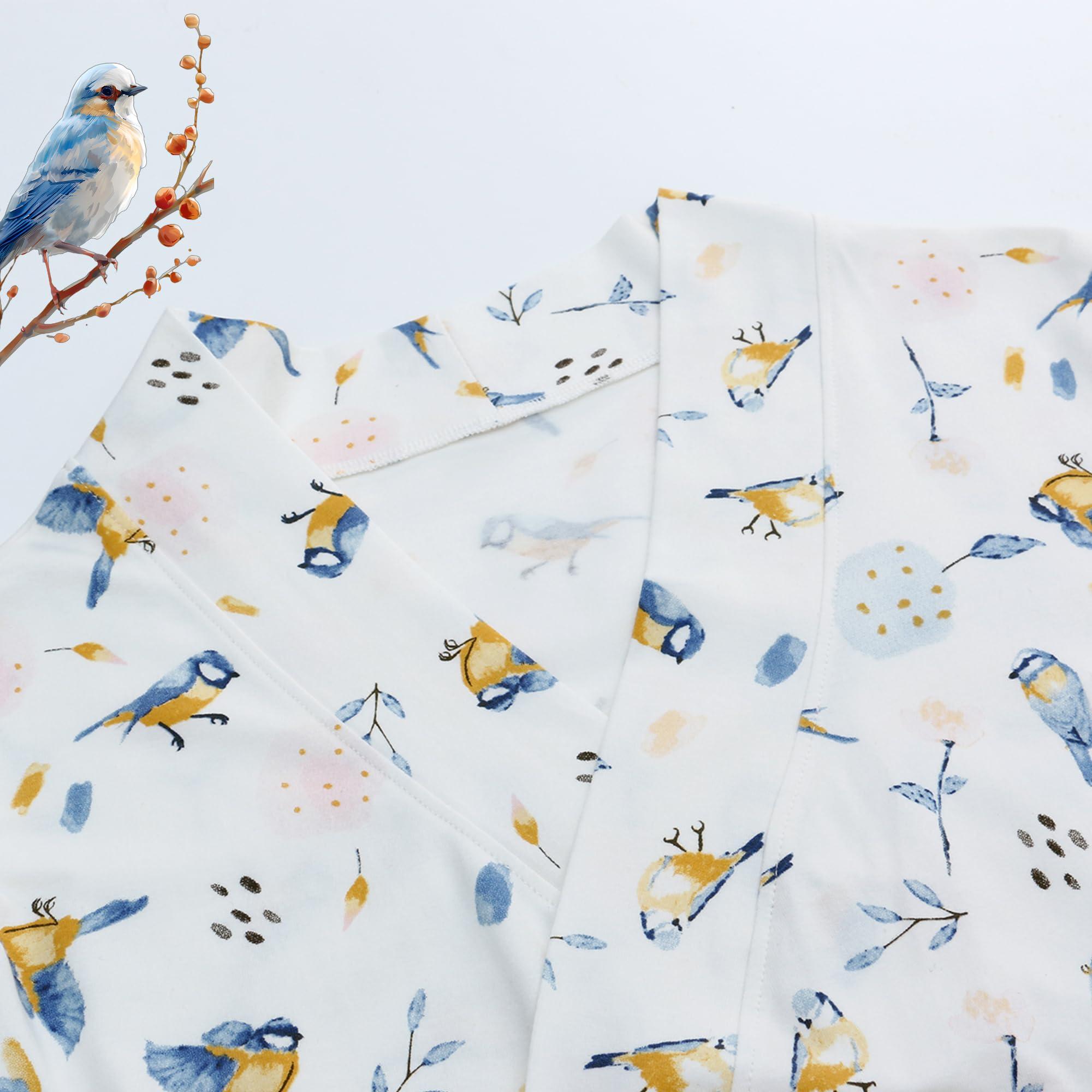 Miracle Baby Maternity Robe and Matching Baby Knotted Gown with Hat Set, 100% Cotton Maternity Robe for Hospital Labor Delivery, Mom and Baby Matching Outfits Hospital Girl Boy